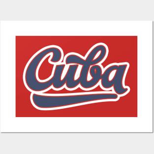 Cuba Swirl Typography Posters and Art